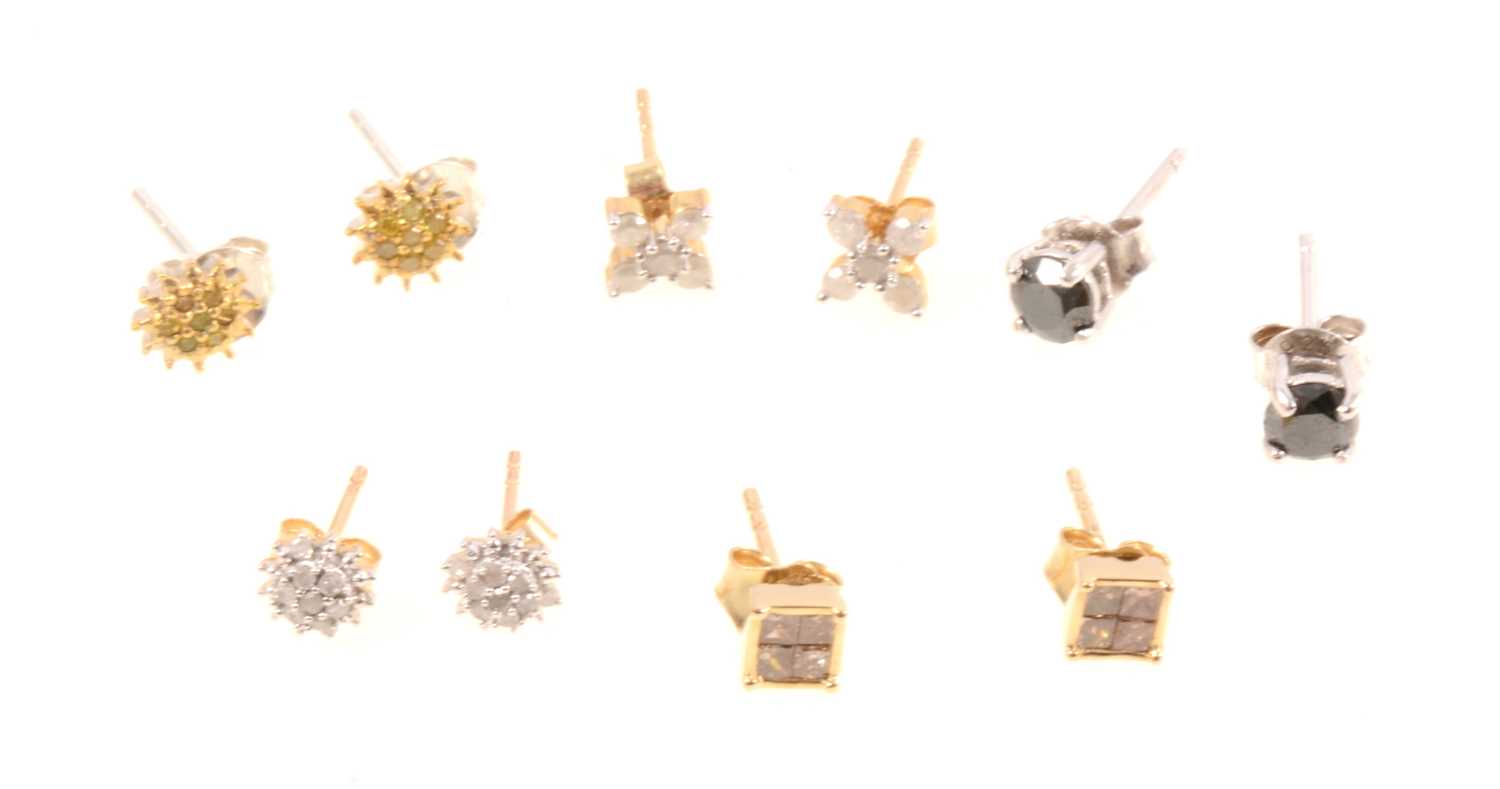 Lot 313 Gemporia Six pairs of diamond set earrings