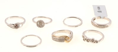 Lot 394 - Gemporia - Seven diamond rings.