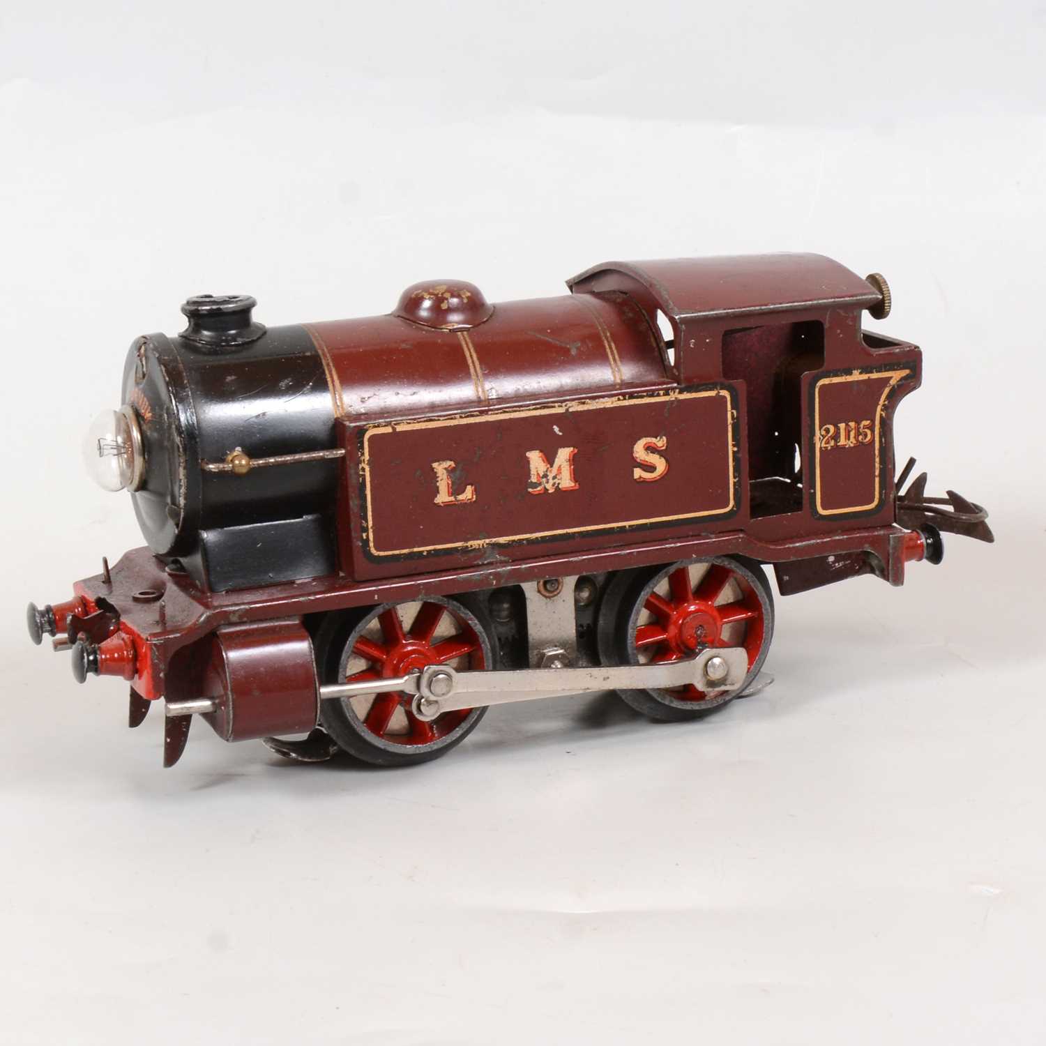 Lot 8 - Hornby O gauge electric model railway locomotive, E120, LMS 0-4-0, 2115, maroon, 20v.