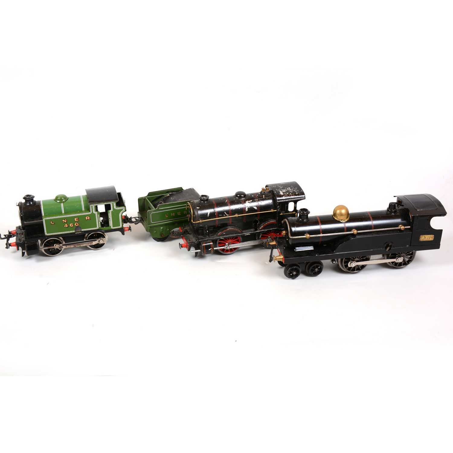 Lot 23 - Three Hornby O gauge electric model railway locomotives, all converted to electric.