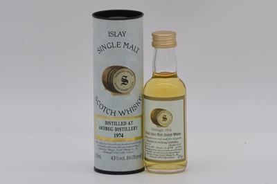 Lot 185 - Ardbeg 1974, 23 year old, Signatory Vintage miniature whisky series