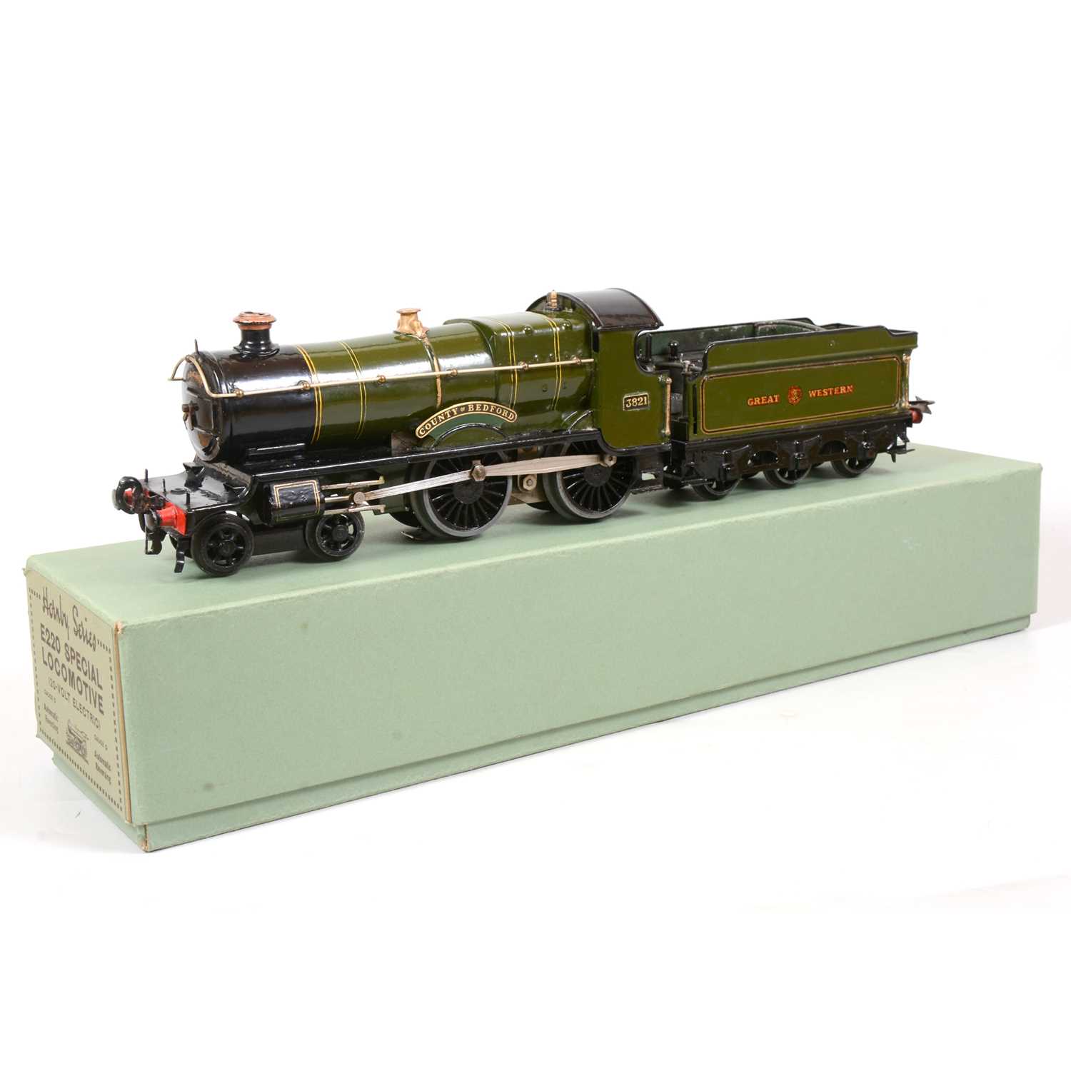 Lot 2 - Hornby O gauge electric locomotive and tender, E220 Special, GW 4-4-0 'County of Bedford'