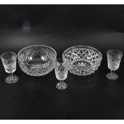 Lot 53 - Collection of cut glass, including stem ware, fruit bowls, etc.