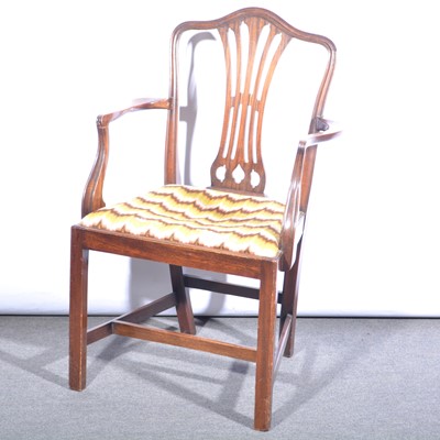 Lot 606 - Georgian style mahogany carver chair.