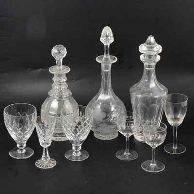 Lot 56 - Waterford Sheila pattern decanter and stopper, and other table glass