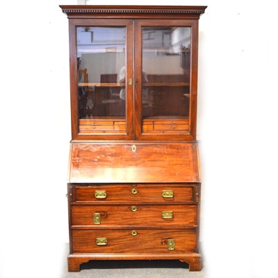 Lot 346 - George IV mahogany bureau bookcase