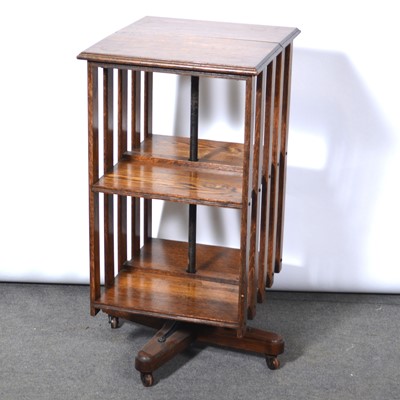 Lot 525 - Edwardian oak revolving bookcase