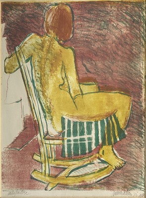 Lot 405 - Sam Walters (?), Nude in a rocking chair