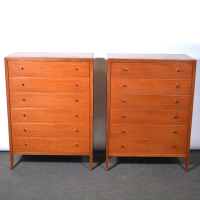 Lot 506 - Pair of mid-century Loughborough Furniture teak chests of drawers