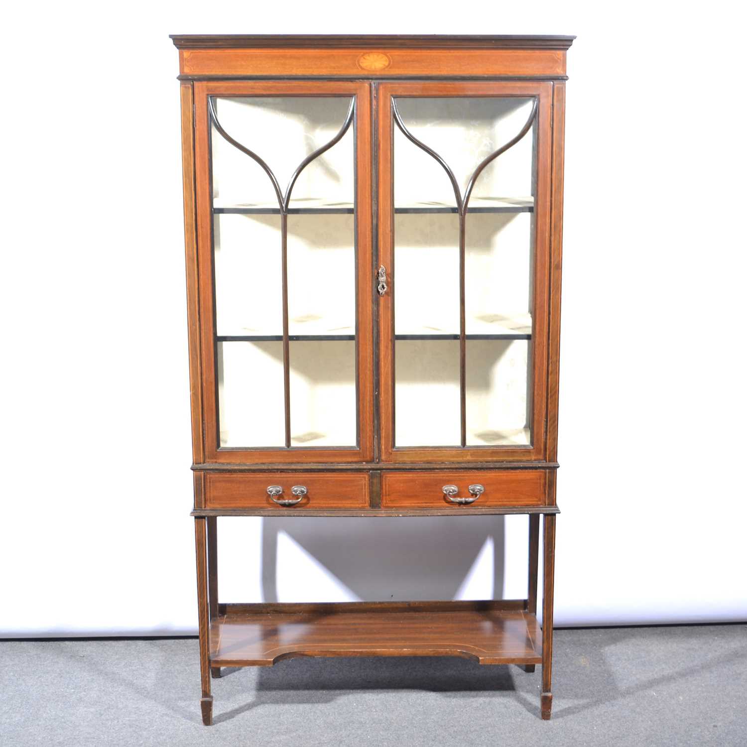 Lot 549 - Edwardian inlaid mahogany china cabinet,