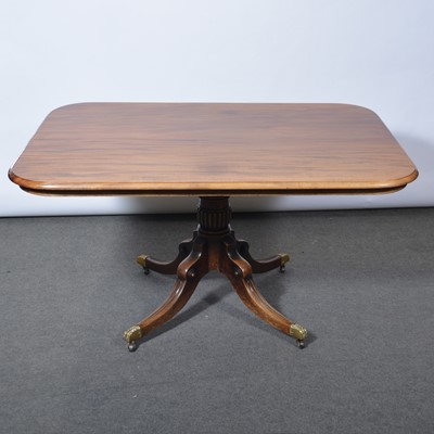 Lot 477 - George IV mahogany dining table and six chairs