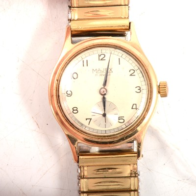 Lot 418 - Majex - a gentleman's 9 carat yellow gold presentation wrist watch.