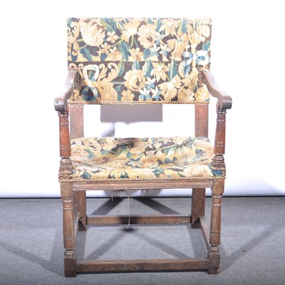 Lot 521 - Joined oak armchair