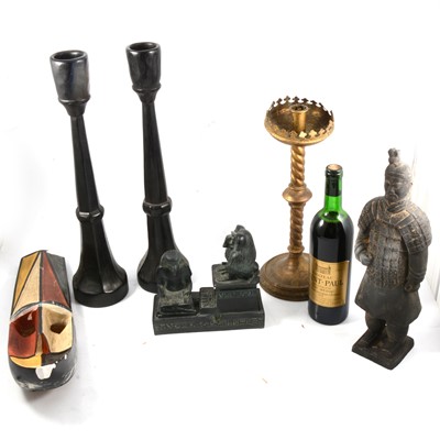 Lot 136 - 19th Century altar candlestick, etc.