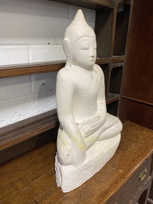 Lot 125 - Modern plaster statue, Buddha seated