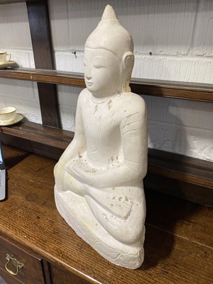 Lot 125 - Modern plaster statue, Buddha seated