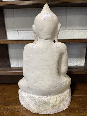 Lot 125 - Modern plaster statue, Buddha seated