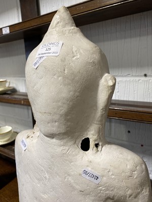 Lot 125 - Modern plaster statue, Buddha seated