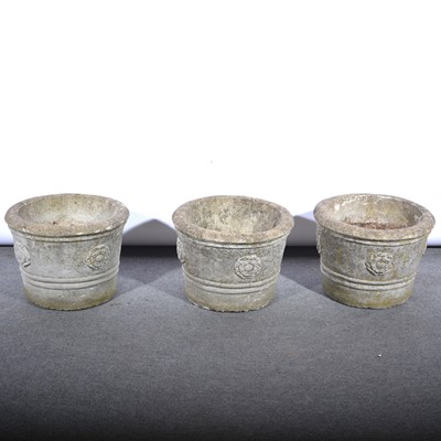 Lot 651 - Three concrete garden planters