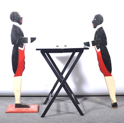 Lot 638 - Two waiter stands and a folding table