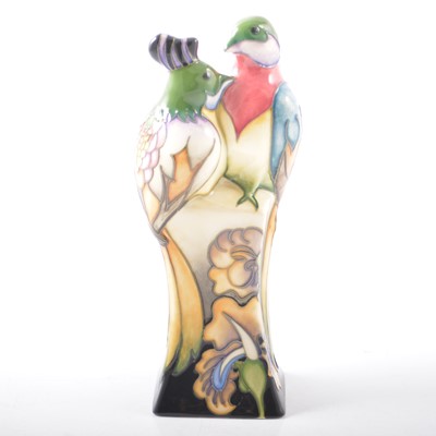 Lot 30 - Moorcroft Pottery, a Fleur de Luce bird group, designed by Emma Bossons.