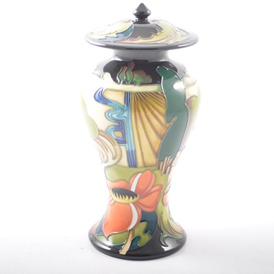 Lot 31 - Moorcroft Pottery, 'Ryden Fields' a vase with cover, designed by Emma Bossons