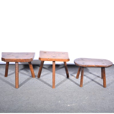 Lot 488 - Three elm stools