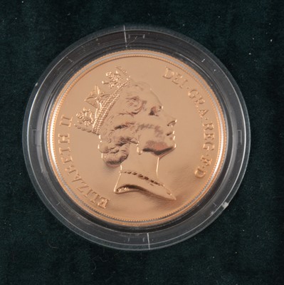 Lot 344 - Elizabeth II gold Five Pound coin, 1999. United Kingdon Brilliant Uncirculated Five Pounds, boxed.