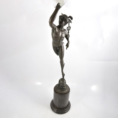 Lot 162 - Mercury, reproduction bronze figure.