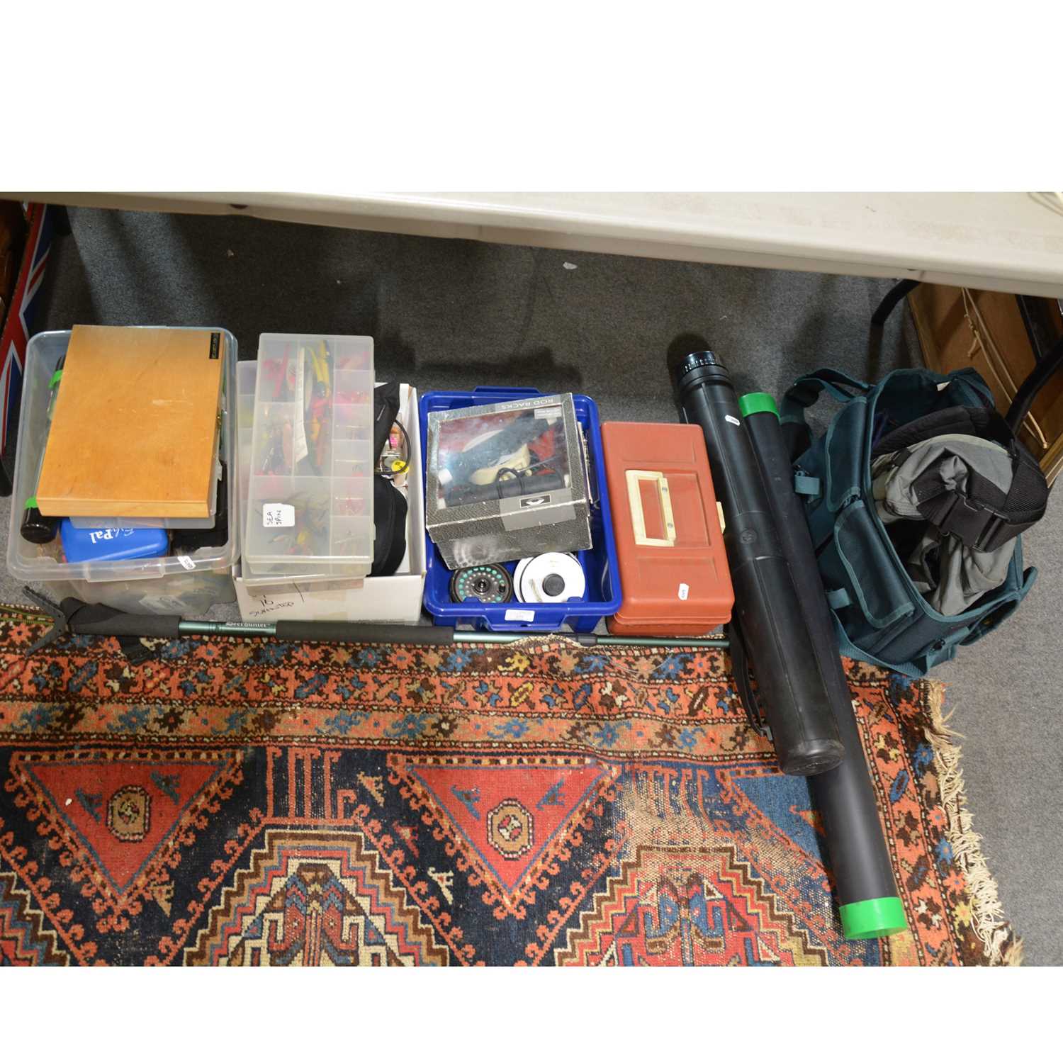 Lot 172 - Quantity of fly fishing tackle, lures, and accessories including Hardy spools and Abu Garcia reel