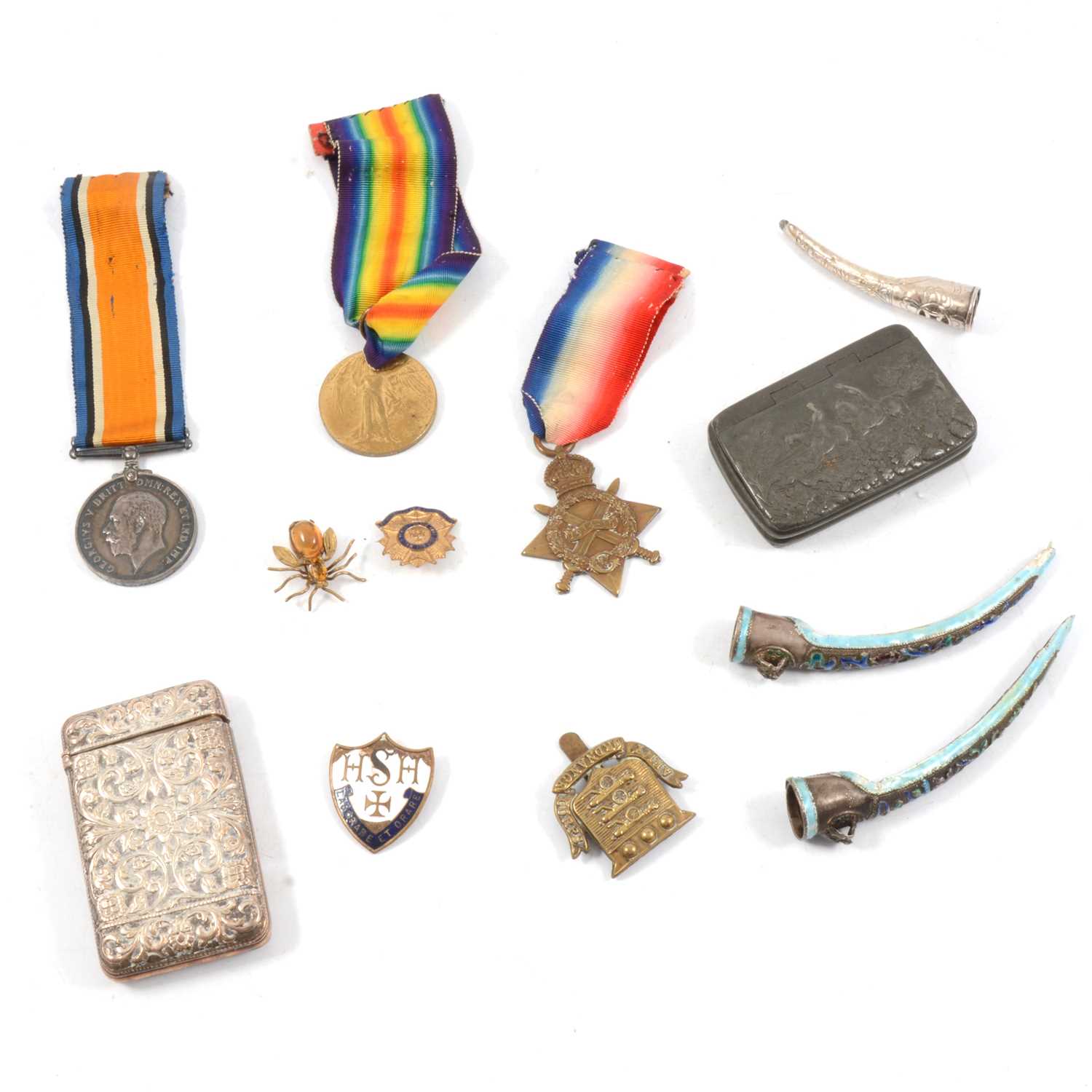 Lot 281 - Medals; WWI group of three, etc.