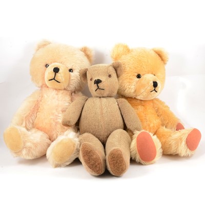 Lot 289 - Three mid-century teddy bears.