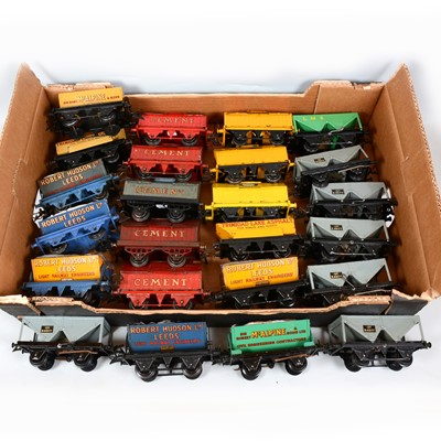 Lot 59 - Twenty-Four Hornby O gauge model railway coal wagons, tipping wagons and cement wagons