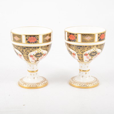 Lot 72 - A pair of Royal Crown Derby Imari pattern goblets