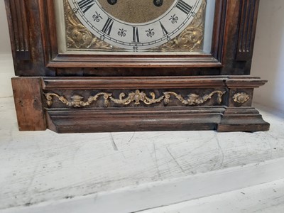 Lot 101 - Walnut mantel clock, damaged