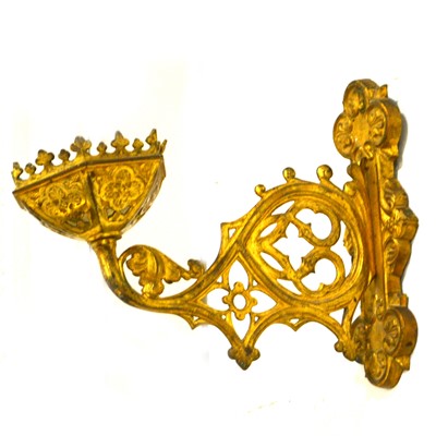 Lot 134 - Continental Gothic gilt metal wall bracket, late 19th century