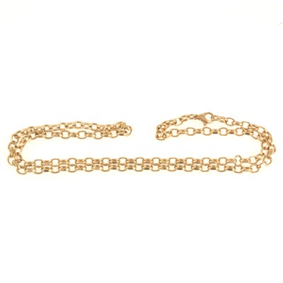 Lot 272 - A 9 carat yellow gold chain link necklace.