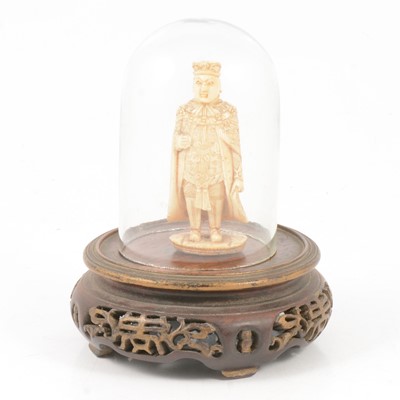 Lot 91 - Chinese carved ivory chess piece, with stand and dome
