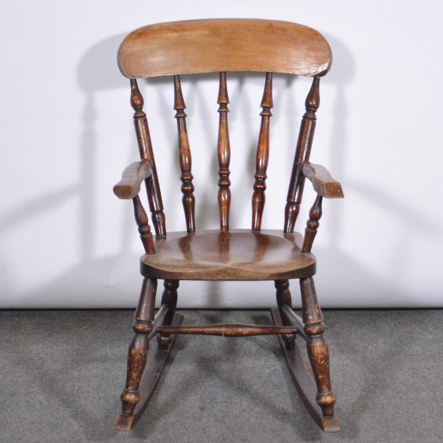 Lot 690 - Child's Windsor style rocking chair.