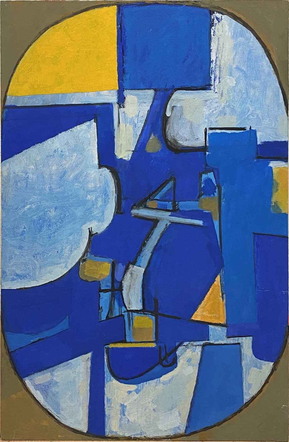 Lot 1123 - Roy Bizley, Unititled abstract. blue and yellow