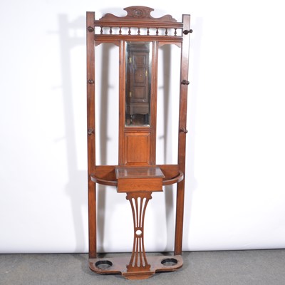 Lot 543 - Edwardian walnut hall stand