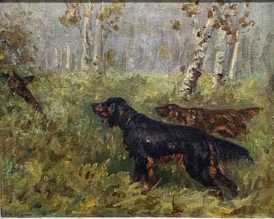 Lot 493 - J H Maubet(?), Two gun dogs