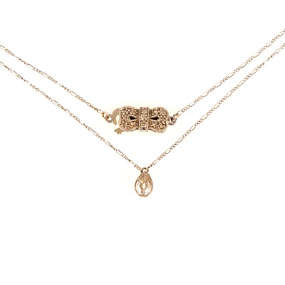 Lot 99 - A pear shaped diamond pendant and chain.