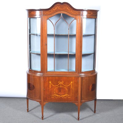 Lot 480 - Edwardian inlaid mahogany display cabinet