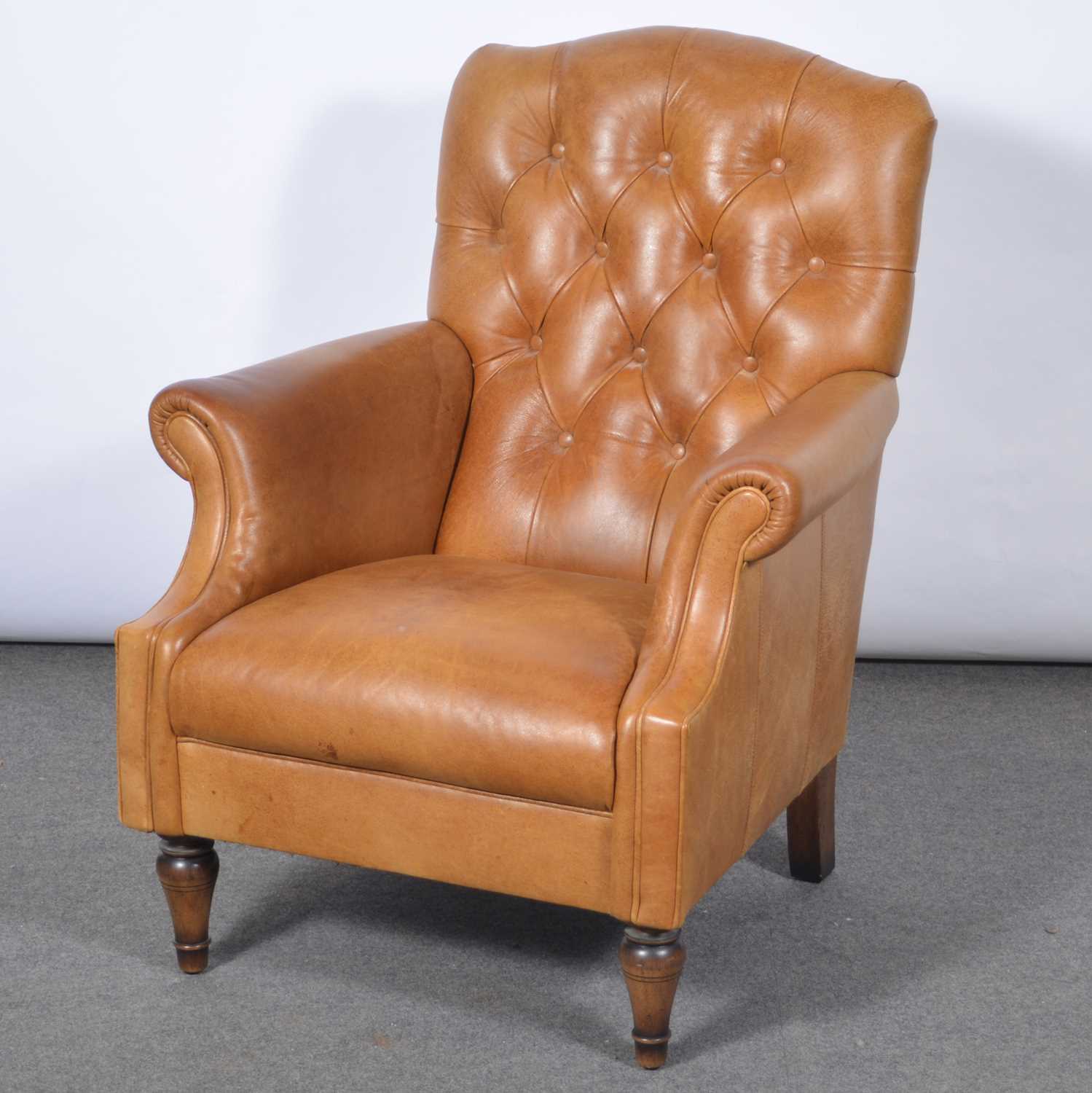 Lot 500 - Laura Ashley leather armchair.