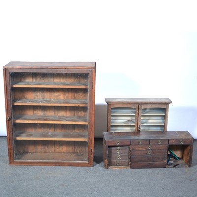 Lot 453 - Display cabinet and drawers with a large collection of fossils