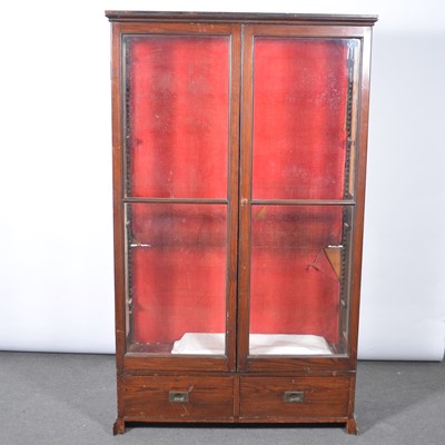 Lot 474 - Pitch pine display cabinet.