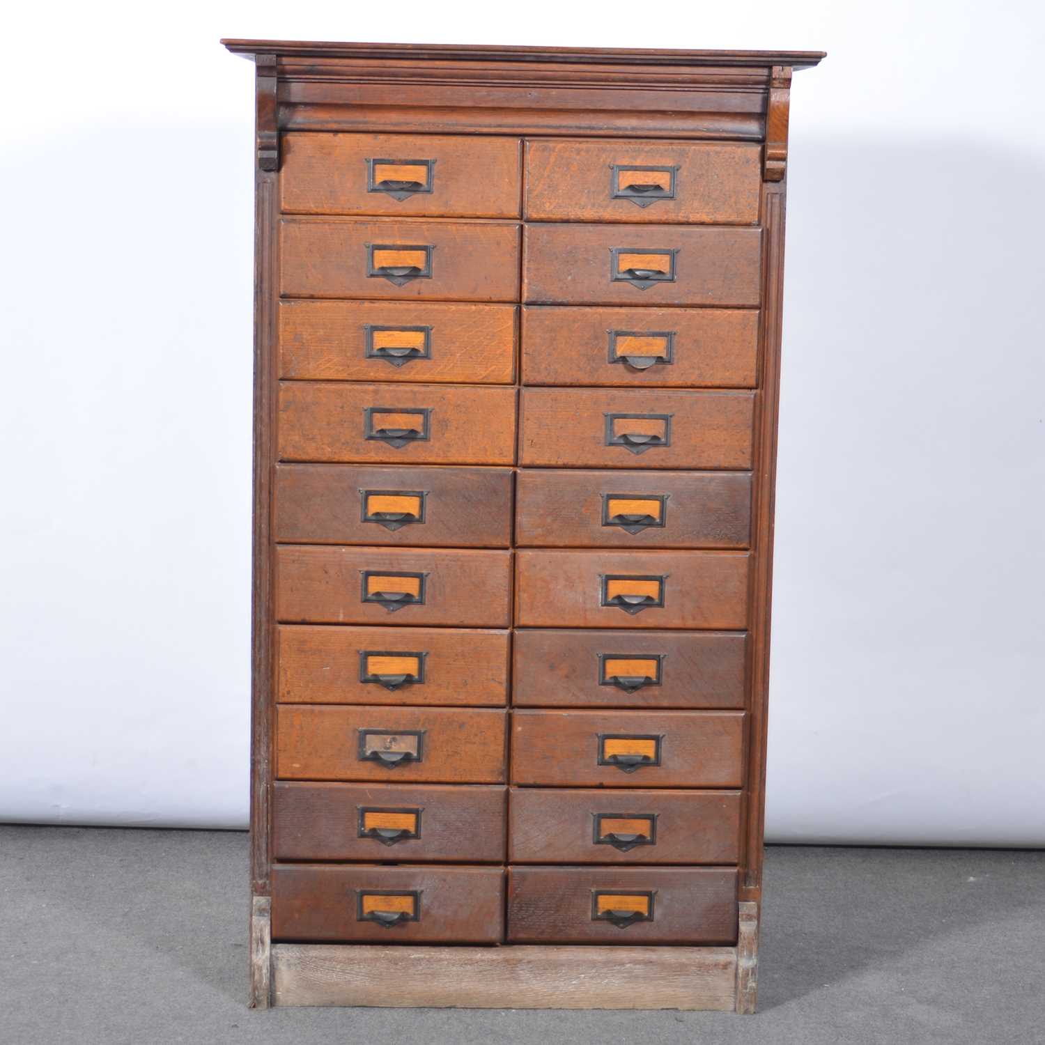 Lot 482 - Edwardian oak filing cabinet