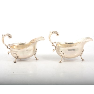Lot 277 - Pair of Victorian silver sauceboats