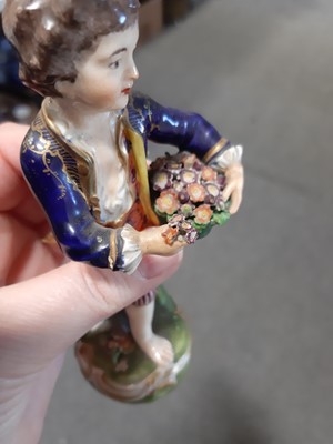 Lot 56 - Derby figure of a boy gardener, and a Pearlware figure